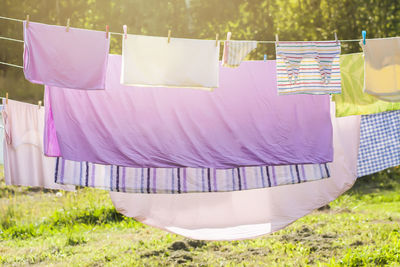 Clothes drying on clothesline