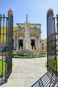 Exterior of historic building against sky