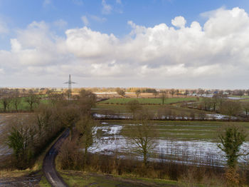 Scenic view of field against sky