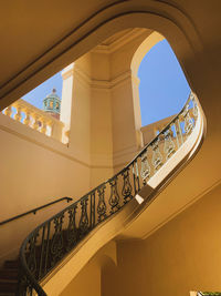 Low angle view of spiral staircase