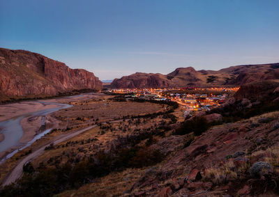 Scenic view of landscape against clear sky