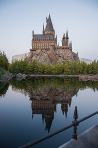 Reflection of building in lake