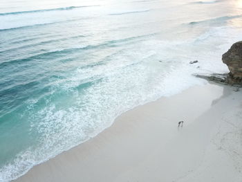 High angle view of beach