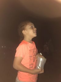 Side view of boy looking away