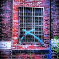 Closed window of house