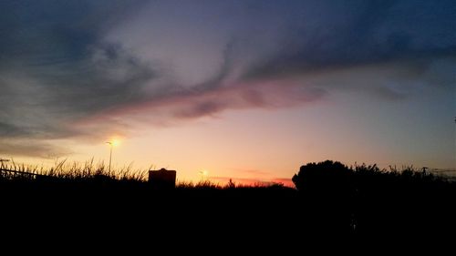 Silhouette of landscape at sunset