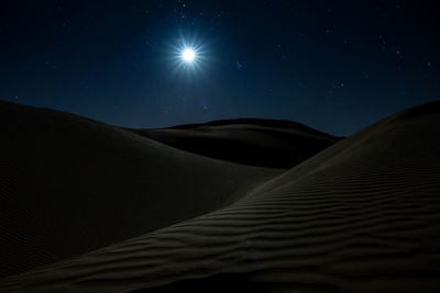 Scenic view of desert at night