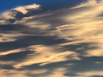 Low angle view of sky at sunset