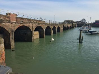 View of bridge over river