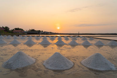 Scenic view of beach during sunset