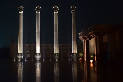 View of illuminated building at night