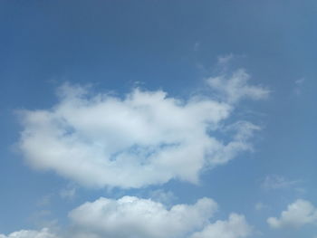 Low angle view of clouds in blue sky