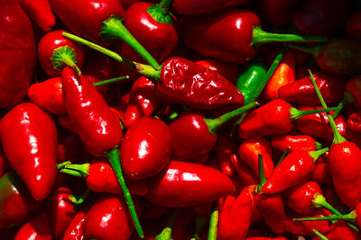 Full frame shot of red chili peppers