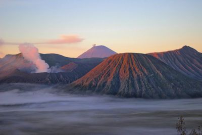 Sunrise over bromo mountain.