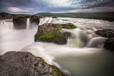 Scenic view of waterfall