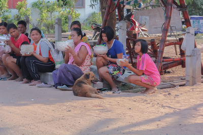 People sitting on beach