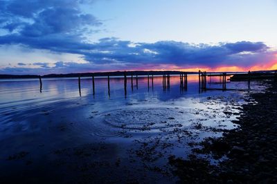 Scenic view of sunset over sea