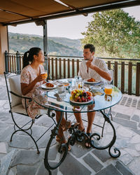 Couple having breakfast