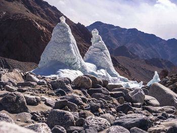 View of rocks on mountain