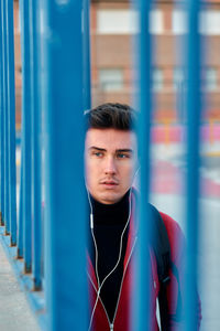 Portrait of handsome young man outdoors