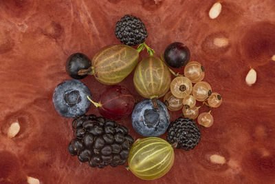 High angle view of fruits