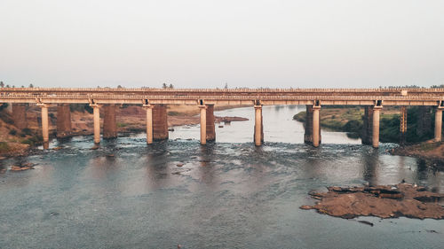 Bridge over river against clear sky