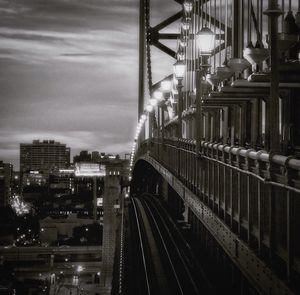 Railroad tracks in city
