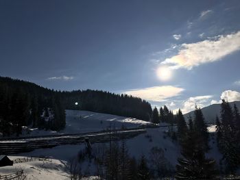 Panoramic view of lake against sky at night