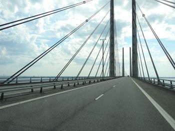 View of suspension bridge against sky