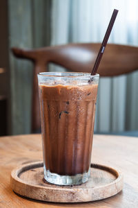 Close-up of coffee cup on table