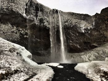 Scenic view of waterfall