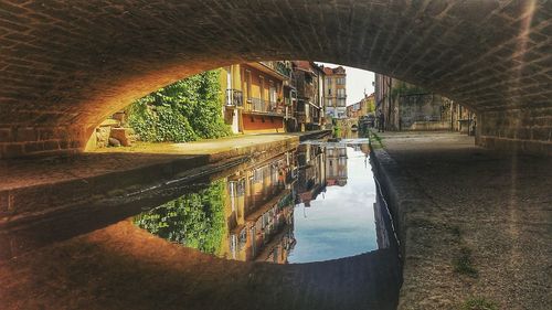 Arch bridge over canal