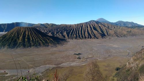 Whispering desert in the tourist area of mountain bromo