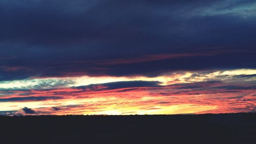 Scenic view of dramatic sky during sunset