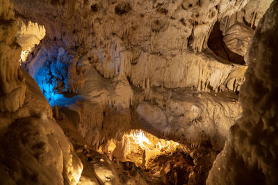 Low angle view of rock formation in cave