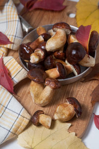 Close-up of food on table