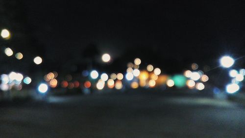 Defocused image of illuminated road