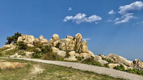 Rock formations against sky