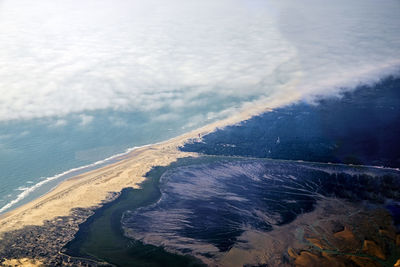 High angle view of beach