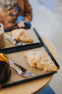 Close-up of food in plate on table