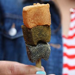 Close-up of hand holding ice cream cone