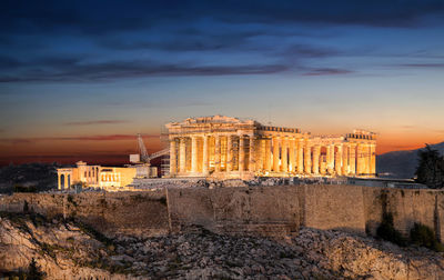 Tourist attraction against cloudy sky