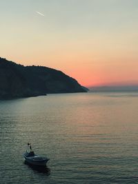 Scenic view of sea during sunset