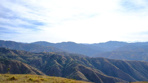 Scenic view of mountains against sky