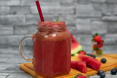 Close-up of drink on table