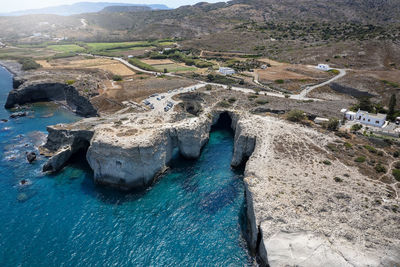 High angle view of sea