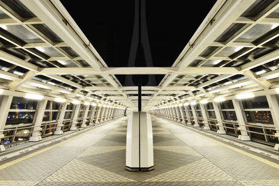 View of railroad station at night