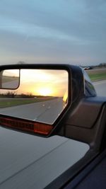 Sunset seen through train window