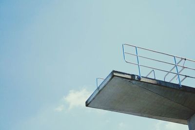 Low angle view of building against blue sky