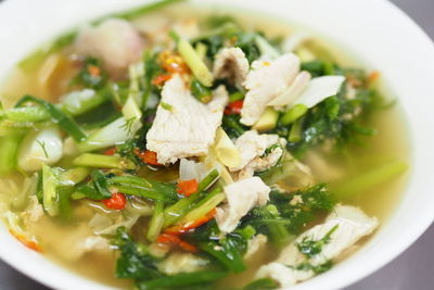 Close-up of meal served in bowl